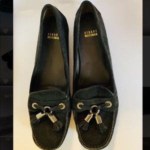 Stuart Weitzman Mocarena Black Tassel Loafers